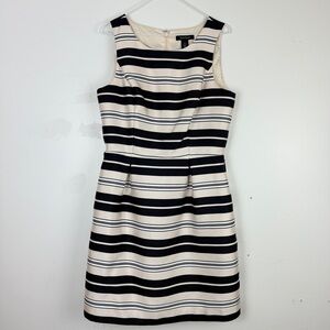 White House Black Market Striped Sheath Dress Sleeveless Classic Fit